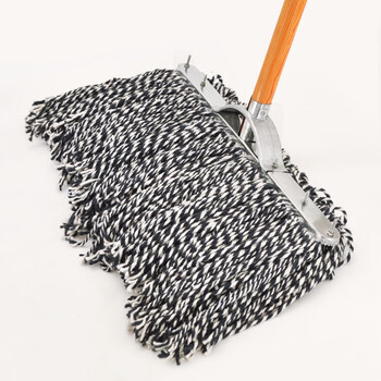 兰诗（LAUTEE）DM- 985 木杆铁头排拖 物业学校老式拖把棉线尘推 50厘米排拖