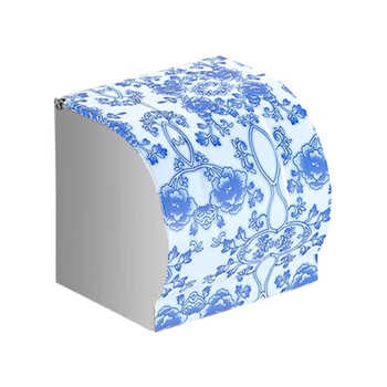 益美得 LSL33305 免打孔/打孔不锈钢卫生间纸巾盒浴室防水卷纸盒纸巾架 金轮花12cm