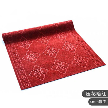 雅的 压花过道地毯酒店大堂走廊地毯 丙纶防滑地毯 除尘地毯 大红色 90*100厘米 /张