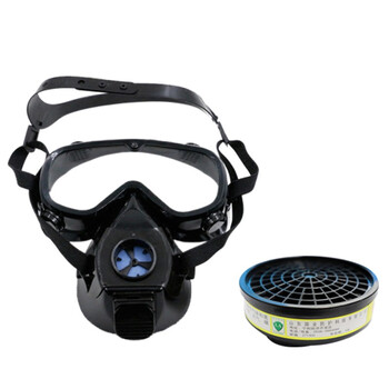 一护 防风式防毒护目套装 防毒防异味防喷溅面具 面罩+P-E-1（CA-2)防酸性气体滤毒盒