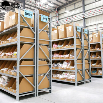 载象中型货架仓储仓库货物架多层置物架库房储物架展示架4层白色300kg主架200*60*200