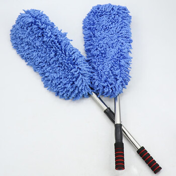 赫思迪格 JG-161 汽车掸子 可伸缩蜡拖擦车拖把 软毛刷车刷子蓝色