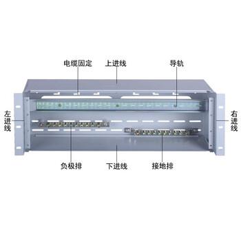 蓝邮 机柜电源箱 电源分配单元 19英寸机架式配电单元 4U配电单元箱 KT-H106黑色不配空气开关