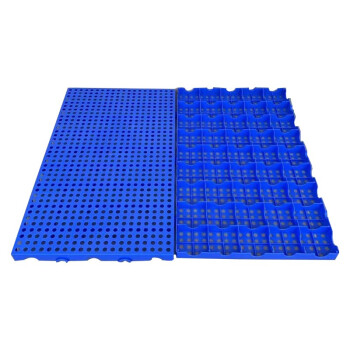 JN JIENBANGONG塑料托盘仓库垫板塑胶卡板网格栈板圆形孔蓝100*80*5cm