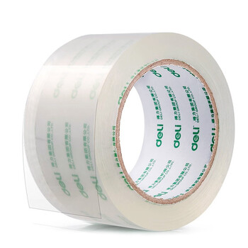 得力（deli）仓库打包胶带 透明封箱胶带 60mmX100y 91.4m/卷 6卷/筒【30325】