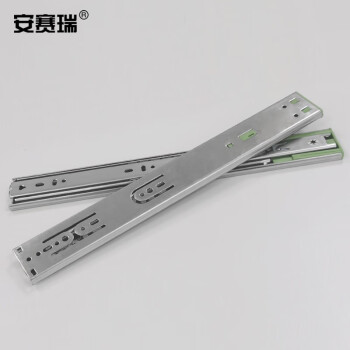安赛瑞 抽屉轨道 三节滑轨缓冲加厚钢珠导轨桌托盘滑道滑槽 12寸300mm 【带阻尼】430933