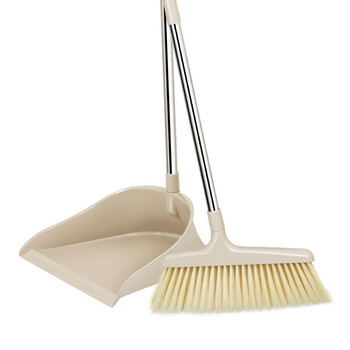 劳保佳 扫把簸箕套装 可折叠不锈钢扫把 轻巧型扫把簸箕套装 普通丝 1套