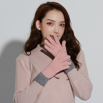 iwinter羊驼绒针织触屏手套女士秋冬季保暖户外防风加绒韩版可爱防寒