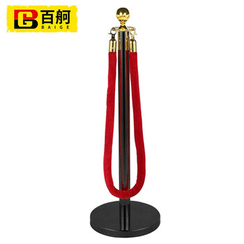 百舸 礼宾杆礼宾柱 挂绳围栏一米线护栏围栏杆银行酒店机场隔离警戒线警戒带 黑金款