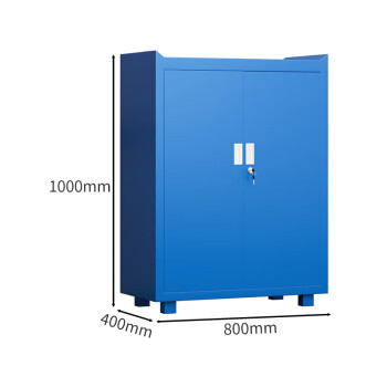 京顿重型工具柜铁皮柜工具收纳存放柜五金零件柜 对开站脚柜蓝色