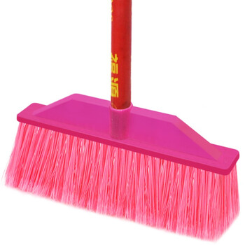 中典 SB-0318 环卫物业学校扫把笤帚 单个木柄塑料丝扫把 红直杆硬毛窄头10个装