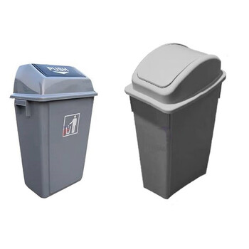 苏识 YJ-A007 环卫垃圾桶 弹盖垃圾桶450*310*750 蓝色