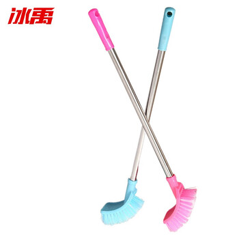 冰禹 BYrl-59 不锈钢马桶刷 清洁厕刷马桶刷 长柄厕刷清洁刷 方头（颜色随机）