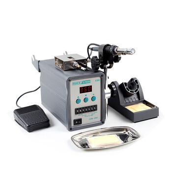 快克(QUICK)QUICK376DI自动出锡焊台可调无铅焊锡机带脚踏开关90W标配1.0导管