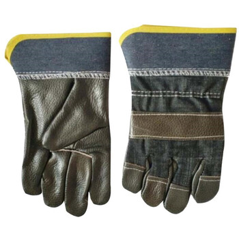 雄星  XX42562 半皮手套半皮革半帆布手套拼接手套 搬运手套 20双/件