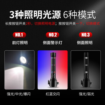 趣行 10合1救生破窗锤 加强版带警报多功能安全锤强光手电筒 车用消防逃生锤破窗器 车载充电器应急救援