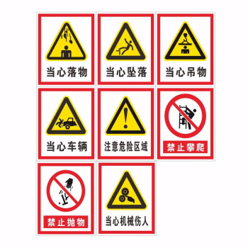 注高空抛物坠物标牌 禁止攀爬注意危险区域 当心车辆禁pvc安全警示牌