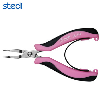 司特力 stedi手工珠宝钳迷你手工小钳子DIY无牙弯嘴斜口钳多功能精密不锈钢手工制作工具 SS-503弯嘴钳