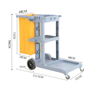 莫恩克 杂物清洁车 柞水桶 清洁手推 保洁杂物车 多功能物业拖把桶 浅灰带盖