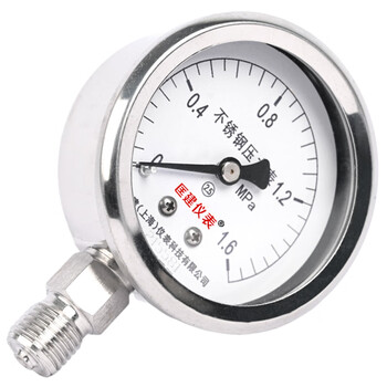 匡建仪表（CONJANT）Y-60BF 全不锈钢压力表0-1.6mpa 304材质防腐耐酸碱耐高温M14*1.5螺纹