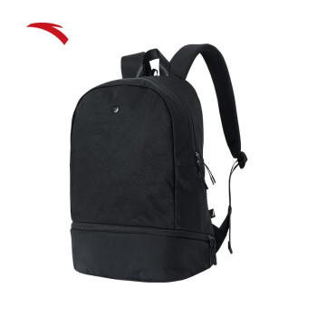 安踏夏季奥特莱斯双肩包轻便电脑包学生背包书包运动时尚包 基础黑-1 均码