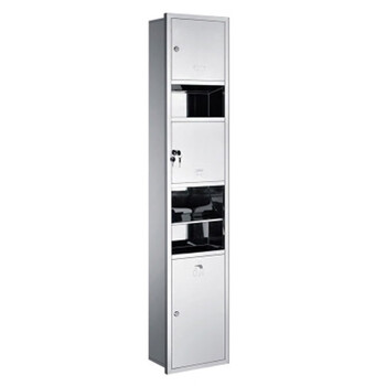 益美得LSL33267 304不锈钢三合一擦手纸箱带烘手机垃圾桶抽纸盒抽纸架挂墙式干手柜 明装160cm拉丝（加厚款）