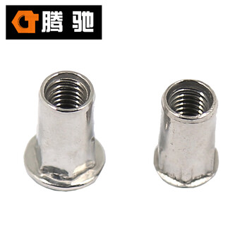 腾驰 CT 304 平头内外半六角盲孔铆螺母 不锈钢六角柳螺母 M8*27.5（250支/盒）