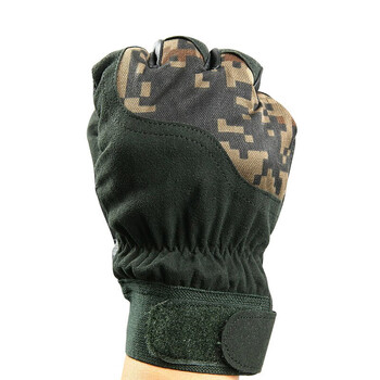 者也 冬季加绒手套 户外骑行加厚保暖防寒手套全指手套 拼接