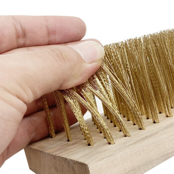 兰诗（LAUTEE）FH-1005 钢丝刷地板刷清理刷子 20CM镀铜钢丝地板刷整套