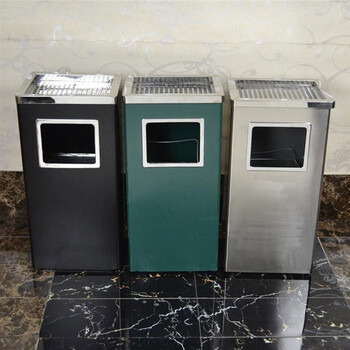 领象 不锈钢烟灰缸酒店大堂垃圾桶立式宾馆带内桶商场桶箱电梯口垃圾桶吸灰桶烟灰柱灭烟桶 长方形 黑色