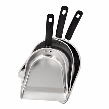 兰诗（LAUTEE）BJ-214 不锈钢手持垃圾铲 加厚铁簸箕 钢柄窄口大号