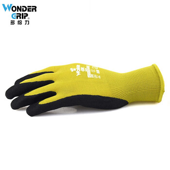 多给力（WonderGrip）薄款灵巧耐磨防滑丁腈浸胶手套 WG500G 黄色8#/M 6双定做