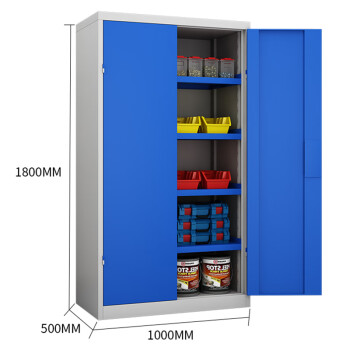 建功立业重型工具柜工厂钢制储物柜物料放置柜GY2720灰蓝色