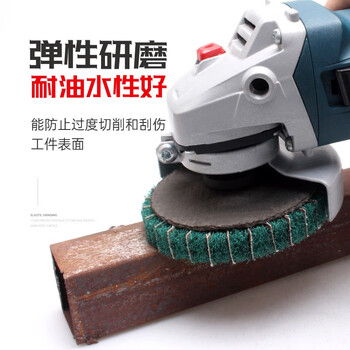 蓝凤凰 100*16  立式百洁布磨片不锈钢抛光片磨光机用金属飞翼打磨片夹砂 夹砂百洁布磨片 【绿色10片】