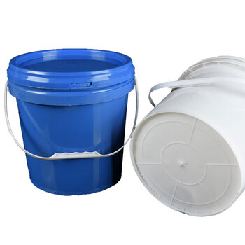 冰禹 BY-7519 塑料圆形桶 小桶水桶密封桶 涂料桶乳胶漆包装桶带提手 10L白色
