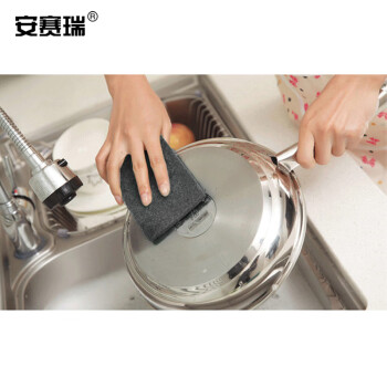 安赛瑞 工业百洁布 打磨除锈清洁抛光尼龙拉丝布 长20cm长10cm60片每箱 灰黑色 27308