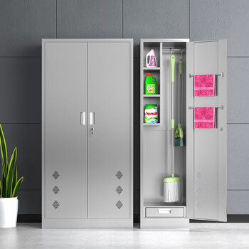 兰诗（LAUTEE）FH-1109 不锈钢单双门清洁柜卫生柜保洁工具带锁收纳柜储物柜 冷轧钢双门 厚度1.4MM