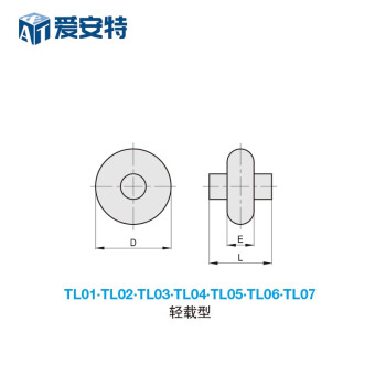 爱安特（A&T）脚轮-螺杆刹车塑双刹-轻载型 PU聚氨酯 滚轴 冷轧板 轮径2.5英寸TL02-25-4-H