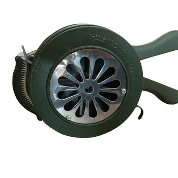 军星熠 LK-100 手摇报警器固定式高分贝防火防空警报器演习小号110db 绿色