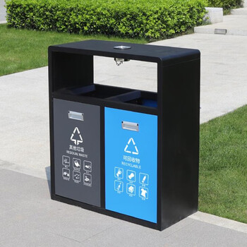 迪恩斯（DEANS）垃圾分类垃圾桶二分类大号户外直投方桶两分类环卫垃圾箱室外物业小区市政街道公园工业园区商用果皮箱