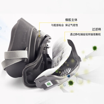 3M 3200面罩+3700承接座+3701CN滤棉防尘口罩套装 防尘口罩颗粒物粉尘抛光打磨夏季透气面具