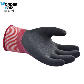 多给力（Wonder Grip） WG-718防油防切割作业手套 金属玻璃加工劳保手套 酒红色 XL 1双 定做