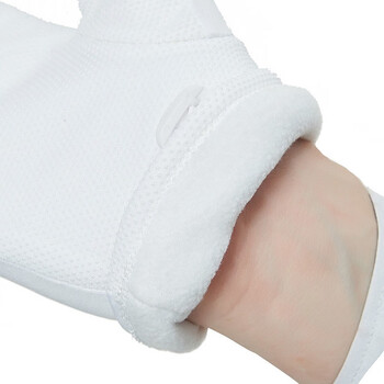 者也 执勤礼宾阅兵手套 冬季加绒礼仪手套三筋点胶防滑棉手套保暖防寒白手套 黑色 L码