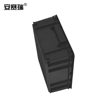 安赛瑞 防静电周转箱 收纳周转箱 整理收纳箱 电子元件盒塑胶框 360×270×135mm 黑色 不带盖 16322