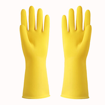 安美尚（ams）A538牛筋乳胶手套加厚耐酸碱工业劳保手套洗碗家务手套5双M码