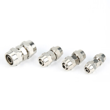 誉力 金属铜快拧接头气管快速接头直通 KNPU管 4mm-4mm