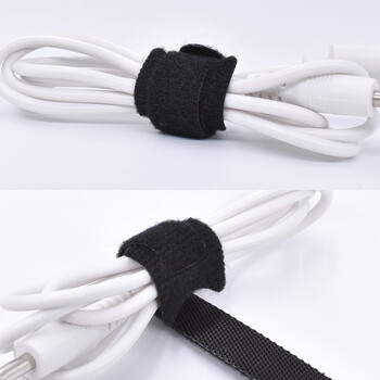 飞尔（FLYER）尼龙背靠背扎带 理线背胶尼龙粘贴 T型背对背自粘魔术贴【黑色T型 12x200mm】100条装