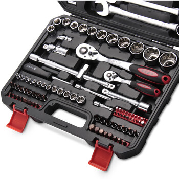 卡夫威尔 工具箱 工具套装6.3+12.5mm机修 汽修套筒棘轮扳手103件套 SS13103A