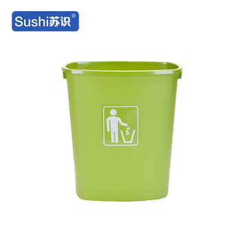苏识 YJ-A164 60升加厚无盖带摇盖大号户外垃圾箱创意办公商场酒店翻盖桶(计价单位：个)卡其色