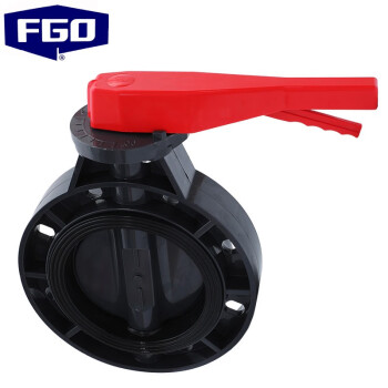 FGO 塑料对夹式蝶阀 手柄式 UPVC材质 1.0mpa 化工款  D71X-10U 手柄 DN80